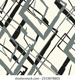 Zigzag lines. Jagged stripes. Seamless surface pattern design with triangular waves ornament. Repeated chevrons wallpaper. Digital paper for page fills, web designing, textile print. Vector art.
