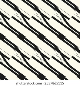 Zigzag lines. Jagged stripes. Seamless surface pattern design with triangular waves ornament. Repeated chevrons wallpaper. Digital paper for page fills, web designing, textile print. Vector art.