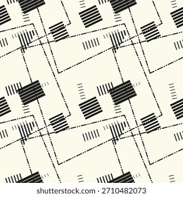 Líneas en zigzag. Rayas irregulares. Diseño de patrón de superficie sin fisuras con adorno de ondas triangulares. Fondo de pantalla de chevrones repetidos. Papel digital para rellenos de páginas, diseño de Web, impresión textil. Arte vectorial.