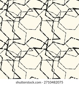 Líneas en zigzag. Rayas irregulares. Diseño de patrón de superficie sin fisuras con adorno de ondas triangulares. Fondo de pantalla de chevrones repetidos. Papel digital para rellenos de páginas, diseño de Web, impresión textil. Arte vectorial.