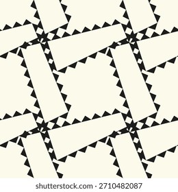 Ziguezague. Listras irregulares. Design de padrão de superfície uniforme com ornamento de ondas triangulares. Papel de parede de divisas repetido. Papel digital para preenchimento de páginas, web design, impressão têxtil. Arte vetorial.