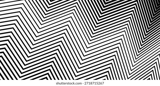 Líneas en zigzag. Rayas irregulares. Diseño de patrón de superficie sin fisuras con adorno de ondas triangulares. Fondo de pantalla de chevrones repetidos. Papel digital para rellenos de páginas, diseño de Web, impresión textil. Arte vectorial.