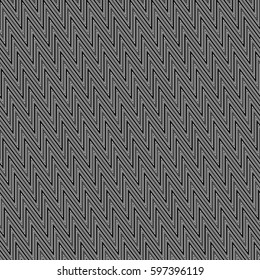 Zigzag lines. Jagged stripes. Seamless surface pattern design with wavy linear ornament. Repeated chevrons wallpaper. Digital paper for page fills, web designing, textile print. Vector illustration.