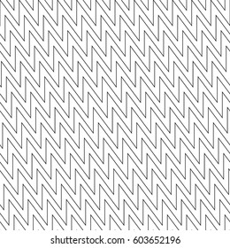 Zigzag lines. Jagged stripes. Seamless surface pattern design with wavy linear ornament. Repeated chevrons wallpaper. Digital paper for page fills, web designing, textile print. Vector illustration.
