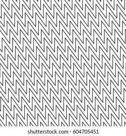 Zigzag lines. Jagged stripes. Seamless surface pattern design with wavy linear ornament. Repeated chevrons wallpaper. Digital paper for page fills, web designing, textile print. Vector illustration.