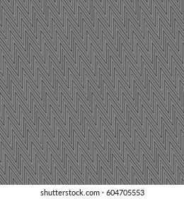 Zigzag lines. Jagged stripes. Seamless surface pattern design with wavy linear ornament. Repeated chevrons wallpaper. Digital paper for page fills, web designing, textile print. Vector illustration.