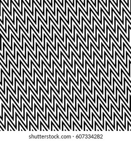 Zigzag lines. Jagged stripes. Seamless surface pattern design with wavy linear ornament. Repeated chevrons wallpaper. Digital paper for page fills, web designing, textile print. Vector illustration.