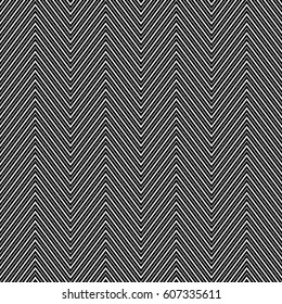 Zigzag lines. Jagged stripes. Seamless surface pattern design with wavy linear ornament. Repeated chevrons wallpaper. Digital paper for page fills, web designing, textile print. Vector illustration.