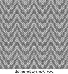 Zigzag lines. Jagged stripes. Seamless surface pattern design with wavy linear ornament. Repeated chevrons wallpaper. Digital paper for page fills, web designing, textile print. Vector illustration.