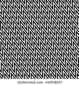 Zigzag lines. Jagged stripes. Seamless surface pattern design with wavy linear ornament. Repeated chevrons wallpaper. Digital paper for page fills, web designing, textile print. Vector illustration.