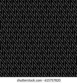 Zigzag lines. Jagged stripes. Seamless surface pattern design with wavy linear ornament. Repeated chevrons wallpaper. Digital paper for page fills, web designing, textile print. Vector illustration.