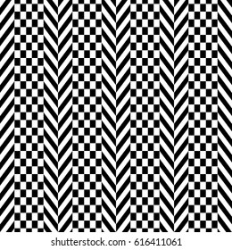 Zigzag lines. Jagged stripes. Seamless surface pattern design with triangular waves ornament. Repeated chevrons wallpaper.
