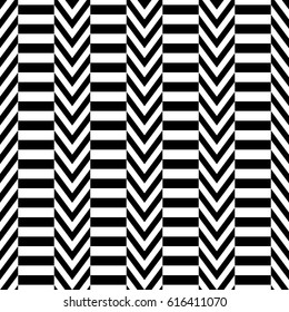 Zigzag lines. Jagged stripes. Seamless surface pattern design with triangular waves ornament. Repeated chevrons wallpaper. 