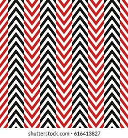 Zigzag lines. Jagged stripes. Seamless surface pattern design with triangular waves ornament. Repeated chevrons wallpaper. Herringbone motif.