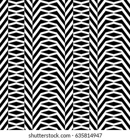 Zigzag lines. Jagged stripes. Seamless surface pattern design with triangular waves ornament. Repeated chevrons wallpaper. Herringbone motif. Digital paper for page fills, web designing, textile print