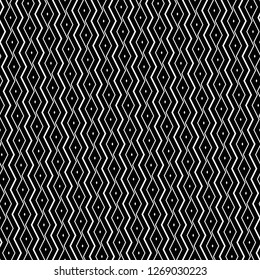 Zigzag lines, mini rhombuses background. Jagged stripes, micro diamonds ornament. Folk backdrop. Ethnic motif. Digital paper, textile print, web design. Seamless pattern