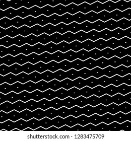 Zigzag lines, mini rhombuses background. Ethnic motif. Digital paper, textile print, web design. Folk backdrop. Seamless pattern.Jagged stripes, micro diamonds ornament.