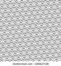 Zigzag lines, mini rhombuses background. Folk backdrop. Ethnic motif. Digital paper, textile print, web design.Jagged stripes, micro diamonds ornament.