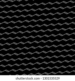 Zigzag lines ornament. Curves image. Jagged stripes motif. Linear backdrop. Digital paper, textile print, web design. Seamless pattern. Triangular waves background.