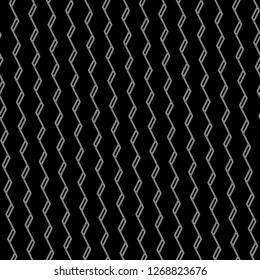 Zigzag lines ornament. Jagged stripes motif. Triangular waves background. Curves image. Linear backdrop. Digital paper, textile print, web design. Seamless pattern.