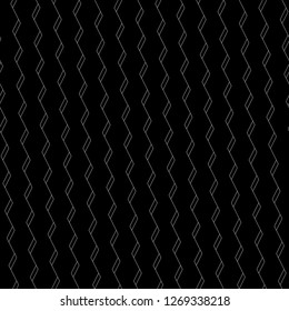 Zigzag lines ornament. Jagged stripes motif. Triangular waves background. Curves image. Linear backdrop. Digital paper, textile print, web design. Seamless pattern