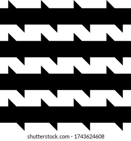 Zigzag lines ornament. Jagged stripes motif. Seamless pattern. Waves ornate. Curves image. Wavy figures background. Digital paper, textile print, web design, abstract illustration. Vector artwork