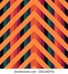 Zigzag lines ornament. Seamless pattern. Jagged stripes motif. Triangular waves background. Curves image. Linear backdrop. Geometrical digital paper. Ethnic textile print. Abstract web design. Vector.