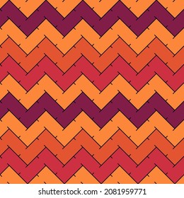 Zigzag lines ornament. Seamless pattern. Jagged stripes motif. Waves ornate. Curves image. Wavy figures background. Digital paper, textile print, web design, abstract illustration. Vector art work.
