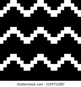 Zigzag lines ornament. Seamless pattern. Jagged stripes motif. Waves ornate. Curves image. Wavy figures background. Digital paper, textile print, web design, abstract illustration. Vector artwork.