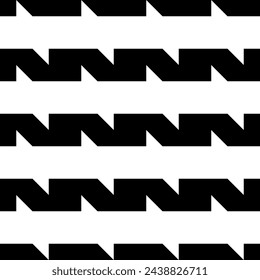 Zigzag lines ornament. Seamless pattern. Jagged stripes motif. Waves ornate. Curves image. Wavy figures background. Digital paper, textile print, web design, abstract illustration. Vector artwork