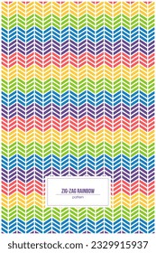 patrón de líneas zig-zag con arcoiris vintage colorido