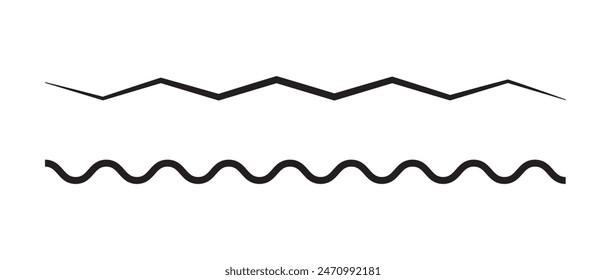 zigzag lines pattern on black. Wave line ,wavy pattern and squiggly horizontal curvy lines. Abstract style zigzag lines. Vector illustration.