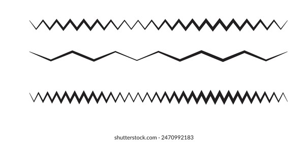 zigzag lines pattern on black. Wave line ,wavy pattern and squiggly horizontal curvy lines. Abstract style zigzag lines. Vector illustration.