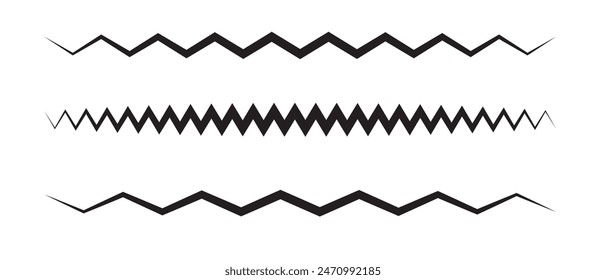 zigzag lines pattern on black. Wave line ,wavy pattern and squiggly horizontal curvy lines. Abstract style zigzag lines. Vector illustration.