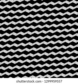 Zigzag lines, polygons ornament. Digital paper, textile print, web design. Ethnic backdrop. Seamless pattern. Triangular waves background. Jagged stripes, figures motif.