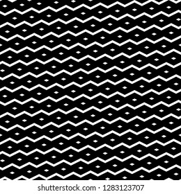 Zigzag lines, rhombuses background. Ethnic motif. Digital paper, textile print, web design. Tribal backdrop. Seamless pattern.Jagged stripes, diamonds ornament.