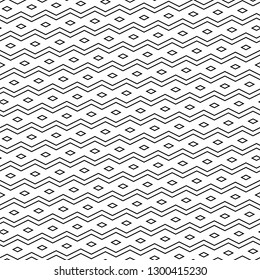 Zigzag lines, rhombuses background. Jagged stripes, diamonds ornament. Seamless pattern. Tribal backdrop.Ethnic motif. Digital paper, textile print, web design