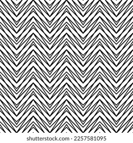 Zigzag lines seamless pattern. Angled stripes ornament. Linear motif. Pinstripes print. Striped background. Tilted line shapes wallpaper. Slanted stripe figures backdrop. Vector art