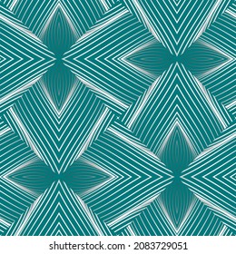 Zigzag lines seamless pattern. Ornamental striped background. Vector repeat blue and white zig zag lines ornaments. Geometric abstract modern backdrop. Beautiful ornate design. Endless zigzag texture.