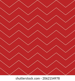 Zigzag-Linien. Einfaches geometrisches Weihnachtsmuster. Rot und Sekt. Vektorhintergrund endlose Textur für Druck, Stoff, Papier für Scrapbooking, Geschenkverpackungen, Dekorationsdesigns usw.