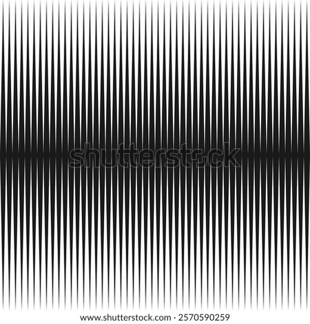 Zigzag lines sound wave, square background. A black and white backdrop made from vertical speed lines.