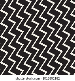 Zigzag lines surface. Jagged stripes seamless pattern. Vector design with triangular waves. Repeated chevrons wallpaper ornament.