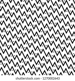 Zigzag lines, triangles background. Geometrical backdrop. Geometric ornament. Digital paper, textile print, web design. Seamless pattern.Jagged stripes, triangular shapes motif.