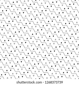 Zigzag lines, triangles ornament. Digital paper, textile print, web design.Linear backdrop. Seamless pattern. Geometric background. Jagged stripes, triangular shapes motif.