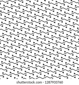 Zigzag lines, triangles ornament. Digital paper, textile print, web design. Jagged stripes, triangular shapes motif. Seamless pattern. Linear backdrop. Geometric background.