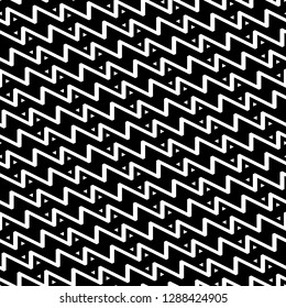 Zigzag lines, triangles ornament. Digital paper, textile print, web design. Seamless pattern. Jagged stripes, triangular shapes motif. Linear backdrop. Geometric background