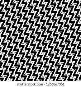 Zigzag lines, triangles ornament. Jagged stripes, triangular shapes motif. Geometric background. Linear backdrop. Digital paper, textile print, web design. Seamless pattern.