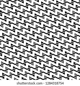 Zigzag lines, triangles ornament. Jagged stripes, triangular shapes motif. Seamless pattern. Linear backdrop. Digital paper, textile print, web design. Geometric background