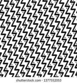 Zigzag lines, triangles ornament. Jagged stripes, triangular shapes motif. Geometric background. Linear backdrop. Digital paper, textile print, web design. Seamless pattern