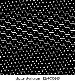 Zigzag lines, triangles ornament.Linear backdrop. Digital paper, textile print, web design. Seamless pattern. Jagged stripes, triangular shapes motif. Geometric background.